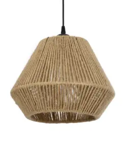 GLOBOSTAR® GLARO 201-0112 Vintage Κρεμαστό Φωτιστικό Οροφής με Ντουί 1 x E27 AC 220-240V IP20 - Μπεζ & Μαύρο - Μ32 x Π32 x Υ30cm