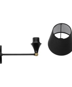 GLOBOSTAR® BLAKI 201-0115 Μοντέρνο Φωτιστικό Τοίχου – Απλίκα με Ντουί 1 x E27 AC 220-240V IP20 – Μαύρο – Μ40 x Π15 x Υ20cm
