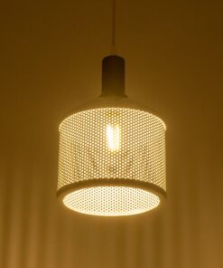 GLOBOSTAR® NETO 201-0129 Μοντέρνο Κρεμαστό Φωτιστικό Οροφής με Ντουί 1 x E27 AC 220-240V IP20 – Χρυσό & Λευκό – Μ18 x Π18 x Υ70cm