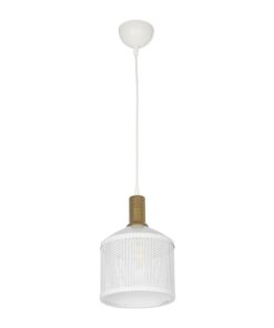 GLOBOSTAR® NETO 201-0129 Μοντέρνο Κρεμαστό Φωτιστικό Οροφής με Ντουί 1 x E27 AC 220-240V IP20 – Χρυσό & Λευκό – Μ18 x Π18 x Υ70cm
