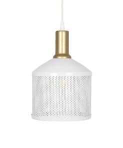GLOBOSTAR® NETO 201-0129 Μοντέρνο Κρεμαστό Φωτιστικό Οροφής με Ντουί 1 x E27 AC 220-240V IP20 – Χρυσό & Λευκό – Μ18 x Π18 x Υ70cm