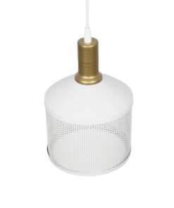 GLOBOSTAR® NETO 201-0129 Μοντέρνο Κρεμαστό Φωτιστικό Οροφής με Ντουί 1 x E27 AC 220-240V IP20 – Χρυσό & Λευκό – Μ18 x Π18 x Υ70cm