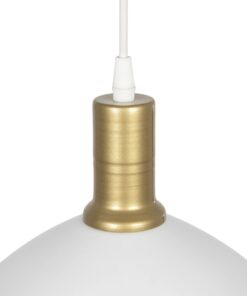 GLOBOSTAR® NETO 201-0129 Μοντέρνο Κρεμαστό Φωτιστικό Οροφής με Ντουί 1 x E27 AC 220-240V IP20 – Χρυσό & Λευκό – Μ18 x Π18 x Υ70cm