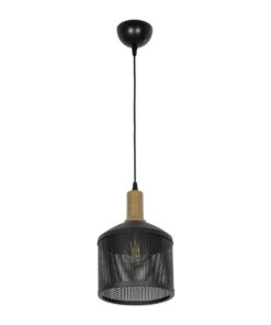 GLOBOSTAR® NETO 201-0130 Μοντέρνο Κρεμαστό Φωτιστικό Οροφής με Ντουί 1 x E27 AC 220-240V IP20 – Χρυσό & Μαύρο – Μ18 x Π18 x Υ70cm