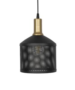 GLOBOSTAR® NETO 201-0130 Μοντέρνο Κρεμαστό Φωτιστικό Οροφής με Ντουί 1 x E27 AC 220-240V IP20 – Χρυσό & Μαύρο – Μ18 x Π18 x Υ70cm