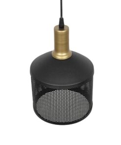 GLOBOSTAR® NETO 201-0130 Μοντέρνο Κρεμαστό Φωτιστικό Οροφής με Ντουί 1 x E27 AC 220-240V IP20 – Χρυσό & Μαύρο – Μ18 x Π18 x Υ70cm