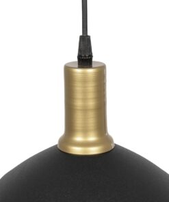 GLOBOSTAR® NETO 201-0130 Μοντέρνο Κρεμαστό Φωτιστικό Οροφής με Ντουί 1 x E27 AC 220-240V IP20 – Χρυσό & Μαύρο – Μ18 x Π18 x Υ70cm