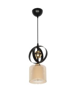 GLOBOSTAR® ZENIA 201-0134 Vintage Κρεμαστό Φωτιστικό Οροφής με Ντουί 1 x E27 AC 220-240V IP20 – Μαύρο – Μ16 x Π16 x Υ70cm