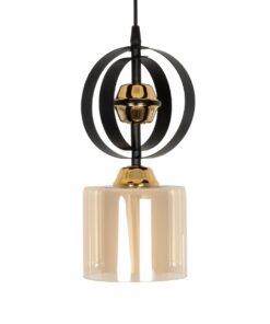 GLOBOSTAR® ZENIA 201-0134 Vintage Κρεμαστό Φωτιστικό Οροφής με Ντουί 1 x E27 AC 220-240V IP20 – Μαύρο – Μ16 x Π16 x Υ70cm