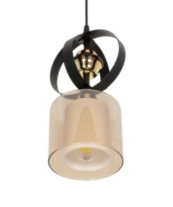 GLOBOSTAR® ZENIA 201-0134 Vintage Κρεμαστό Φωτιστικό Οροφής με Ντουί 1 x E27 AC 220-240V IP20 – Μαύρο – Μ16 x Π16 x Υ70cm