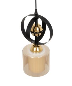 GLOBOSTAR® ZENIA 201-0134 Vintage Κρεμαστό Φωτιστικό Οροφής με Ντουί 1 x E27 AC 220-240V IP20 – Μαύρο – Μ16 x Π16 x Υ70cm