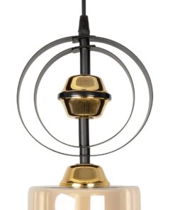 GLOBOSTAR® ZENIA 201-0134 Vintage Κρεμαστό Φωτιστικό Οροφής με Ντουί 1 x E27 AC 220-240V IP20 – Μαύρο – Μ16 x Π16 x Υ70cm