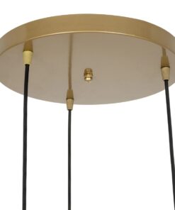 GLOBOSTAR® FLIXIO 201-0138 Vintage Κρεμαστό Φωτιστικό Οροφής με Ντουί 3 x E27 AC 220-240V IP20 – Χρυσό – Μ30 x Π30 x Υ70cm