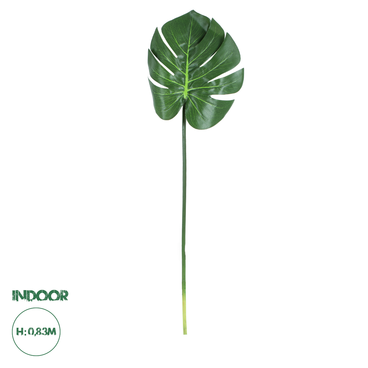 GloboStar® Artificial Garden MONSTERA LEAF 20222 - Τεχνητό Διακοσμητικό Φύλο Μονστέρας Π28 x Υ83cm