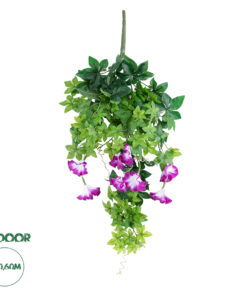 GloboStar® Artificial Garden MORNING GLORY HANGING BRANCH 20238 Τεχνητό Διακοσμητικό Κρεμαστό Φυτό Ιπομέα - Πρωϊνή Χαρά Υ60cm