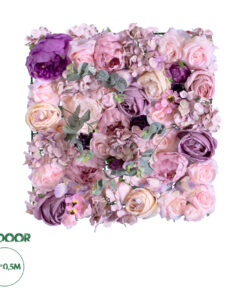 GloboStar® Artificial Garden AMBROSIA 20265 Τεχνητό Διακοσμητικό Πάνελ Λουλουδιών - Κάθετος Κήπος σύνθεση Αμβροσία Μ50 x Π50 x Υ9cm