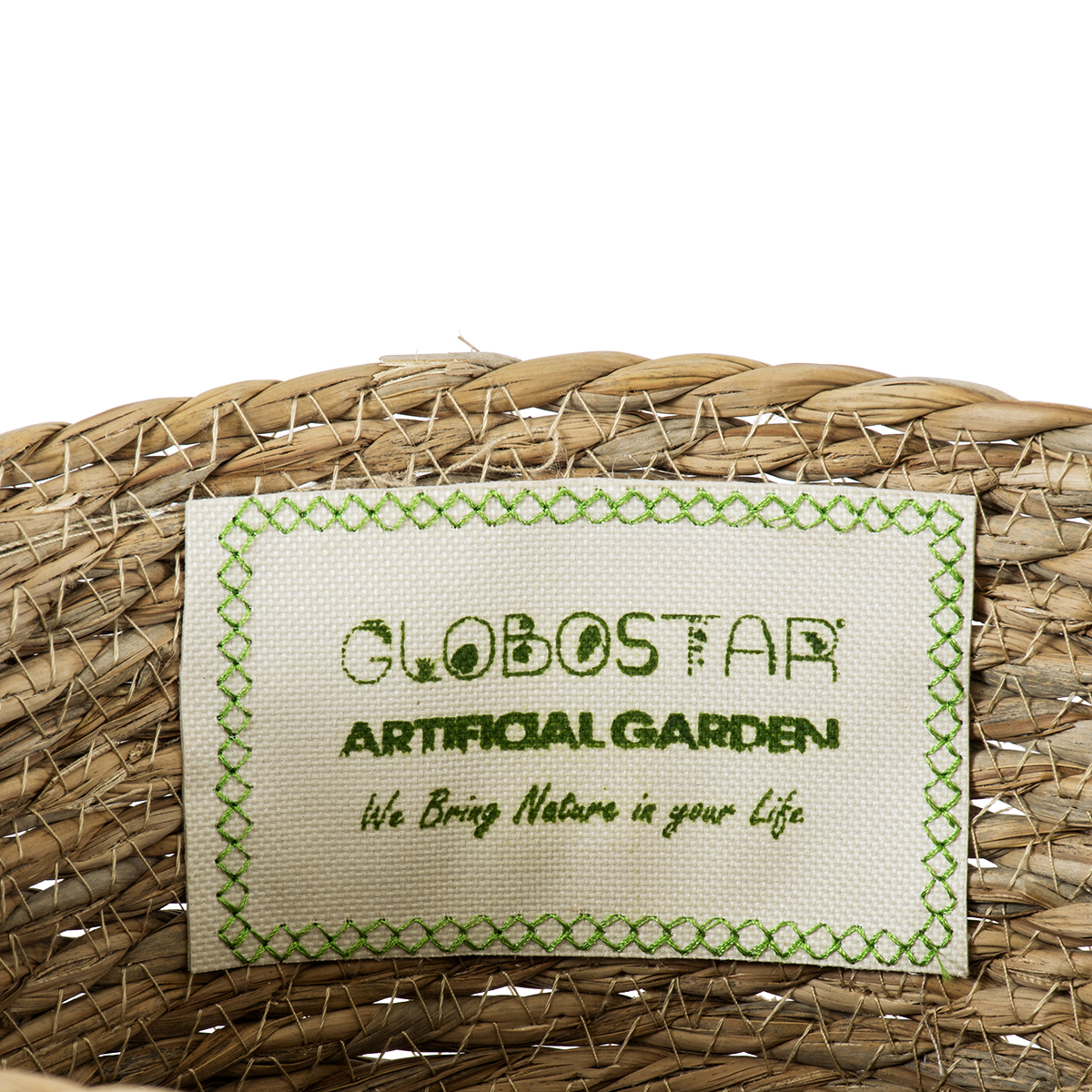 GloboStar® Artificial Garden SIFNOS 20268 Διακοσμητικό Πλεκτό Καλάθι - Κασπώ Γλάστρα - Flower Pot Μπεζ Φ25cm x Υ15cm - Image 6