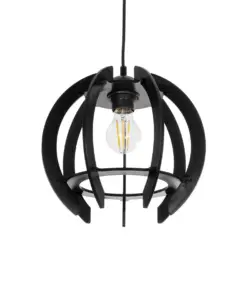 GLOBOSTAR® VIVIDUS 202-0028 Μοντέρνο Κρεμαστό Φωτιστικό Οροφής με Ντουί 1 x E27 AC 220-240V IP20 - Μαύρο - Μ27 x Π27 x Υ27cm