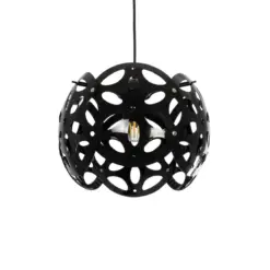 GLOBOSTAR® DOMINIC 202-0031 Μοντέρνο Κρεμαστό Φωτιστικό Οροφής με Ντουί 1 x E27 AC 220-240V IP20 - Μαύρο - Μ30 x Π30 x Υ24cm