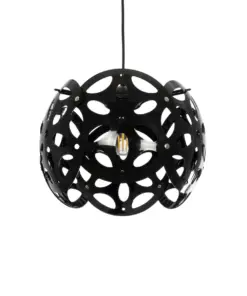 GLOBOSTAR® DOMINIC 202-0031 Μοντέρνο Κρεμαστό Φωτιστικό Οροφής με Ντουί 1 x E27 AC 220-240V IP20 - Μαύρο - Μ30 x Π30 x Υ24cm