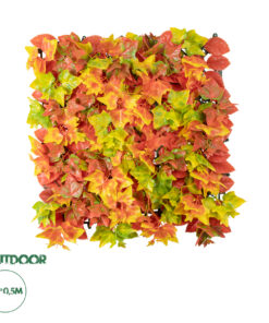 GloboStar® Artificial Garden AUTUMN MAPLE 20349 Τεχνητό Διακοσμητικό Πάνελ Φυλλωσιάς - Κάθετος Κήπος σύνθεση Φθινοπωρινός Σφένδαμος Μ50 x Π50 x Υ10cm