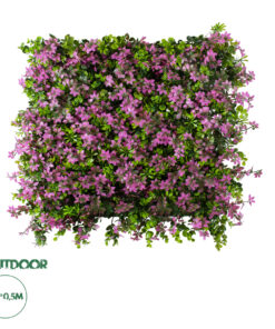 GloboStar® Artificial Garden CYPHEA HYSSOPIFOLIA 20350 Τεχνητό Διακοσμητικό Πάνελ Λουλουδιών - Κάθετος Κήπος σύνθεση Άνθος Κουφέας Μ50 x Π50 x Υ11cm