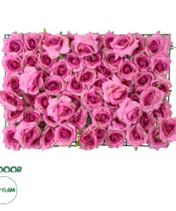 GloboStar® Artificial Garden ROSES STORY 20357 Τεχνητό Διακοσμητικό Πάνελ Λουλουδιών - Κάθετος Κήπος σύνθεση Βυσσινί Τριαντάφυλλα Μ40 x Π60 x Υ15cm