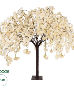 GloboStar® Artificial Garden SALMON CHERRY BLOSSOM TREE 20358 Τεχνητό Διακοσμητικό Δέντρο Μπεζ Άνθος Κερασιάς Υ140cm