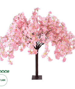 GloboStar® Artificial Garden PINK CHERRY BLOSSOM TREE 20359 Τεχνητό Διακοσμητικό Δέντρο Ροζ Άνθος Κερασιάς Υ140cm