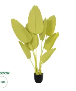 GloboStar® Artificial Garden YELLOW STRELITZIA 20367 Τεχνητό Διακοσμητικό Φυτό Κίτρινη Στερλίτσια Υ120cm