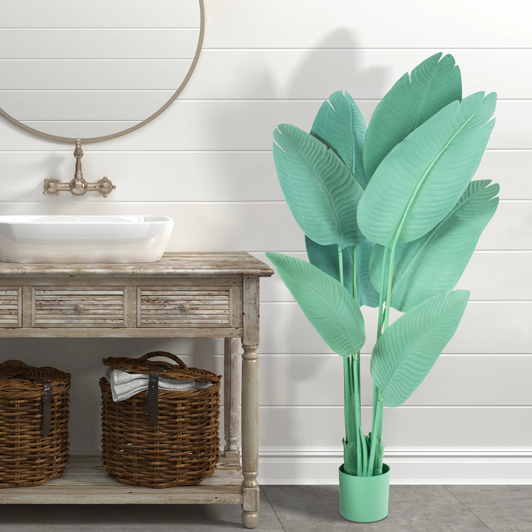 GloboStar® Artificial Garden TURQUOISE STRELITZIA 20368 Τεχνητό Διακοσμητικό Φυτό Τιρκουάζ Στερλίτσια Υ120cm - Image 7