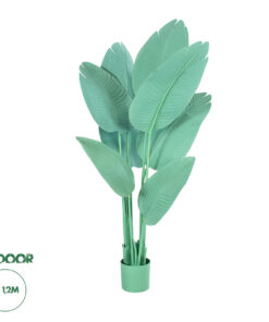 GloboStar® Artificial Garden TURQUOISE STRELITZIA 20368 Τεχνητό Διακοσμητικό Φυτό Τιρκουάζ Στερλίτσια Υ120cm