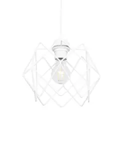 GLOBOSTAR® VORTEX 203-0001 Μοντέρνο Κρεμαστό Φωτιστικό Οροφής με Ντουί 1 x E27 AC 220-240V IP20 - Λευκό - Μ23.5 x Π23.5 x Υ20cm
