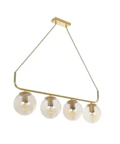 GLOBOSTAR® LATTICE 203-0019 Μοντέρνο Κρεμαστό Φωτιστικό Οροφής με Ντουί 4 x E27 AC 220-240V IP20 - Χρυσό - Μ78 x Π15 x Υ81cm