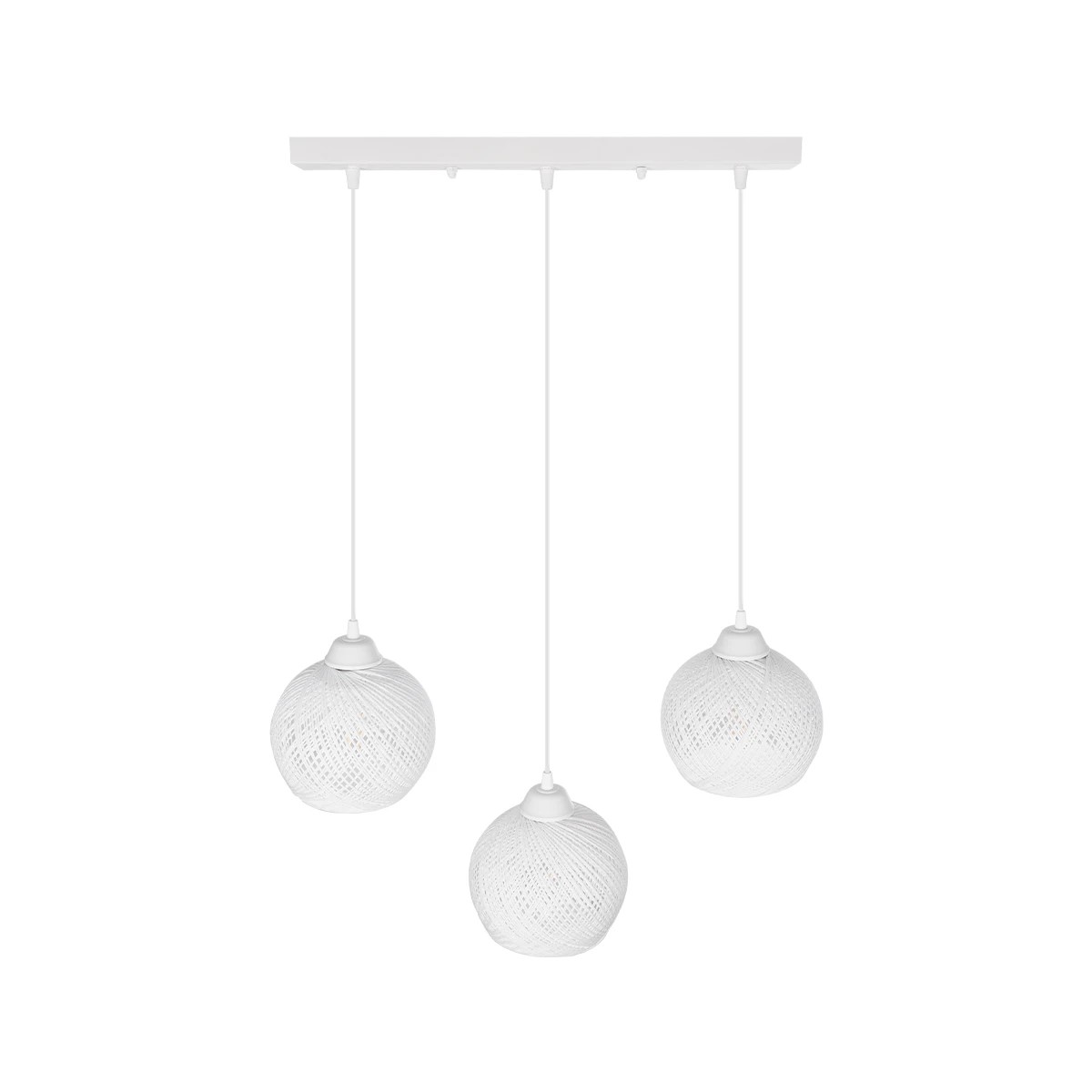 GLOBOSTAR® YASAM 203-0027 Vintage Κρεμαστό Φωτιστικό Οροφής με Ντουί 3 x E27 AC 220-240V IP20 - Λευκό - Μ45 x Π18 x Υ30cm - Image 6