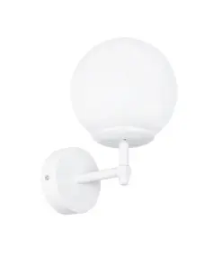GLOBOSTAR® DALPH 203-0030 Vintage Φωτιστικό Τοίχου - Απλίκα με Ντουί 1 x E27 AC 220-240V IP20 - Λευκό - M18 x Π15 x Υ23cm