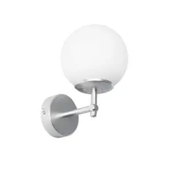 GLOBOSTAR® DALPH 203-0031 Vintage Φωτιστικό Τοίχου - Απλίκα με Ντουί 1 x E27 AC 220-240V IP20 - Ασημί & Λευκό - M18 x Π15 x Υ23cm