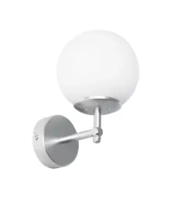 GLOBOSTAR® DALPH 203-0031 Vintage Φωτιστικό Τοίχου - Απλίκα με Ντουί 1 x E27 AC 220-240V IP20 - Ασημί & Λευκό - M18 x Π15 x Υ23cm
