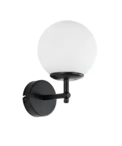 GLOBOSTAR® DALPH 203-0032 Vintage Φωτιστικό Τοίχου - Απλίκα με Ντουί 1 x E27 AC 220-240V IP20 - Μαύρο & Λευκό - M18 x Π15 x Υ23cm