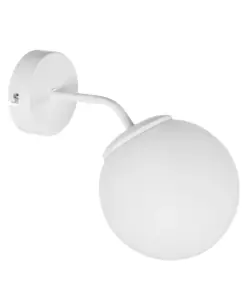GLOBOSTAR® DALPH 203-0035 Vintage Φωτιστικό Τοίχου - Απλίκα με Ντουί 1 x E27 AC 220-240V IP20 - Λευκό - M15 x Π25 x Υ22cm