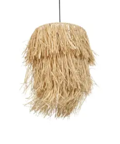 GLOBOSTAR® WEG 203-0036 Boho Κρεμαστό Φωτιστικό Οροφής με Ντουί 1 x E27 AC 220-240V IP20 - Μπεζ - M45 x Π45 x Υ53cm