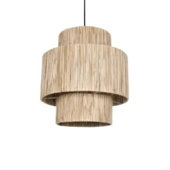 GLOBOSTAR® SALTO 203-0037 Boho Κρεμαστό Φωτιστικό Οροφής με Ντουί 1 x E27 AC 220-240V IP20 - Μπεζ - M40 x Π40 x Υ42cm