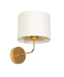 GLOBOSTAR® RALPH 203-0039 Vintage Φωτιστικό Τοίχου - Απλίκα με Ντουί 1 x E27 AC 220-240V IP20 - Χρυσό & Λευκό - Μ22 x Π29 x Υ30cm
