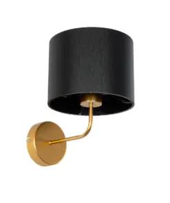 GLOBOSTAR® RALPH 203-0040 Vintage Φωτιστικό Τοίχου - Απλίκα με Ντουί 1 x E27 AC 220-240V IP20 - Χρυσό & Μαύρο - Μ22 x Π29 x Υ30cm