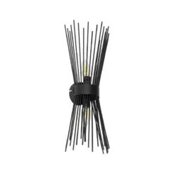 GLOBOSTAR® HORN 203-0043 Vintage Φωτιστικό Τοίχου - Απλίκα με Ντουί 2 x E14 AC 220-240V IP20 - Μαύρο - Μ14 x Π17 x Υ44.5cm