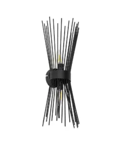 GLOBOSTAR® HORN 203-0043 Vintage Φωτιστικό Τοίχου - Απλίκα με Ντουί 2 x E14 AC 220-240V IP20 - Μαύρο - Μ14 x Π17 x Υ44.5cm