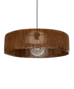 GLOBOSTAR® KYCLOS 203-0045 Boho Κρεμαστό Φωτιστικό Οροφής με Ντουί 1 x E27 AC 220-240V IP20 - Καφέ - M55 x Π55 x Υ20cm