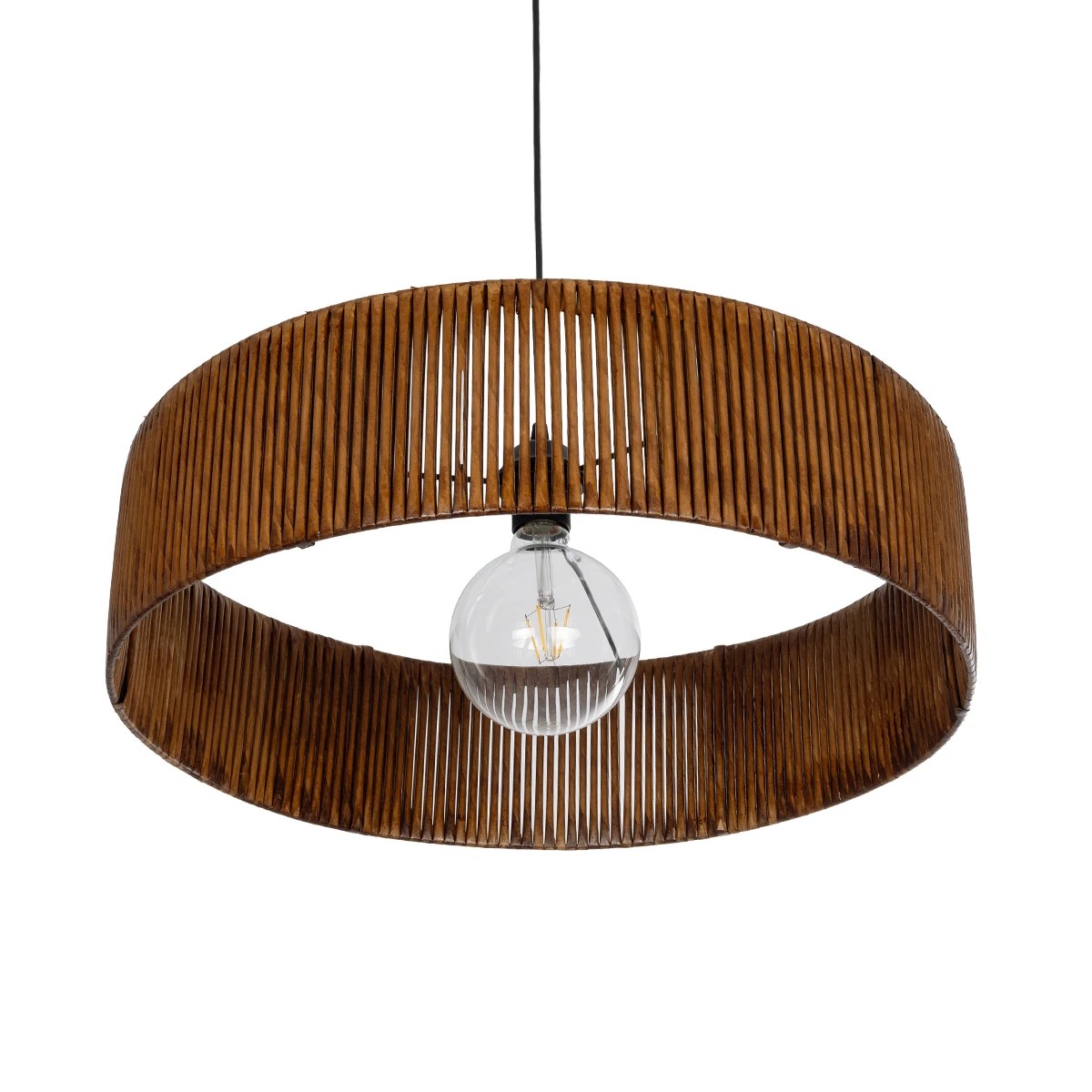 GLOBOSTAR® KYCLOS 203-0045 Boho Κρεμαστό Φωτιστικό Οροφής με Ντουί 1 x E27 AC 220-240V IP20 - Καφέ - M55 x Π55 x Υ20cm - Image 6