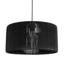 GLOBOSTAR® KYCLOS 203-0048 Boho Κρεμαστό Φωτιστικό Οροφής με Ντουί 1 x E27 AC 220-240V IP20 - Μαύρο - M40 x Π40 x Υ25.5cm