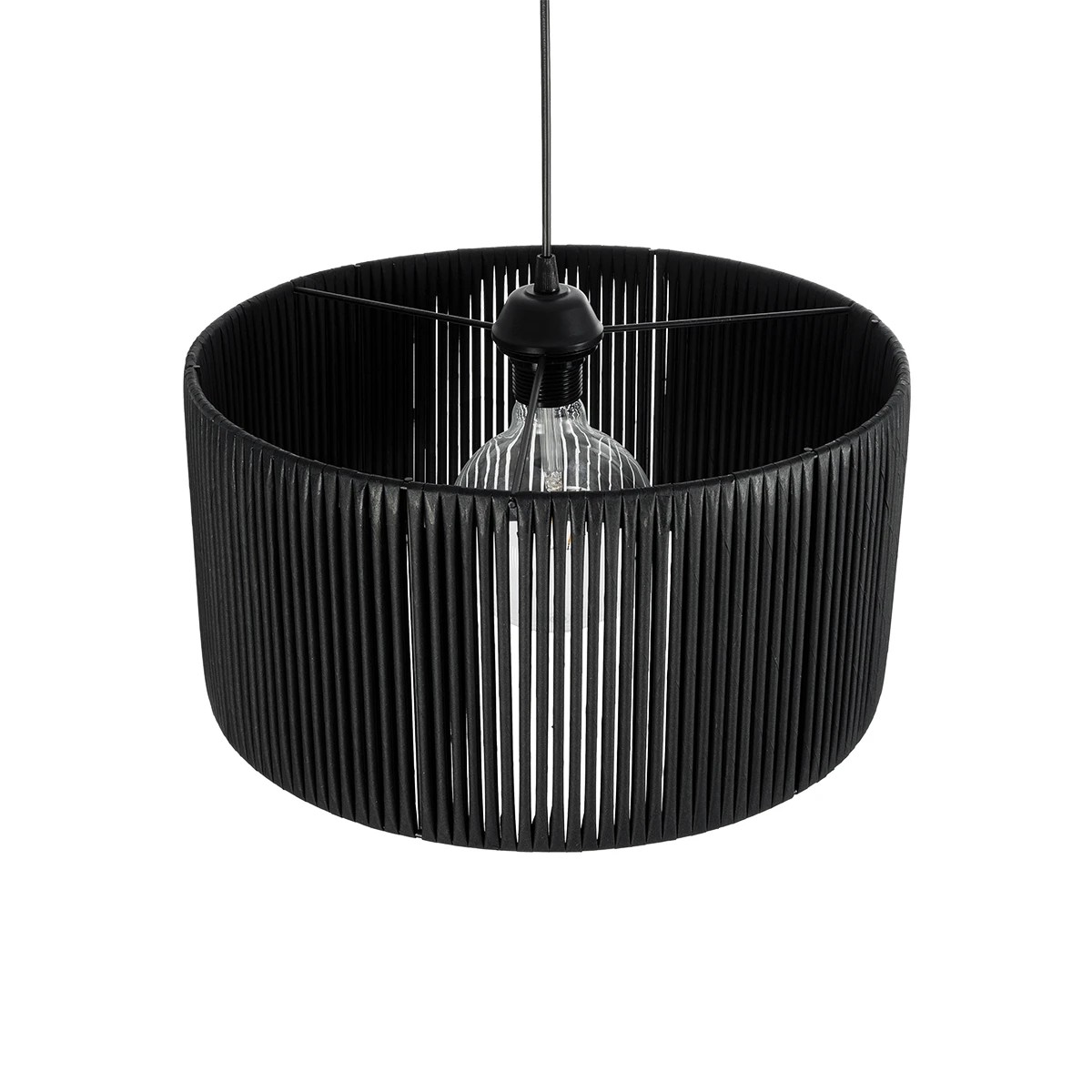 GLOBOSTAR® KYCLOS 203-0048 Boho Κρεμαστό Φωτιστικό Οροφής με Ντουί 1 x E27 AC 220-240V IP20 - Μαύρο - M40 x Π40 x Υ25.5cm - Image 7